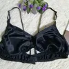 Bras Single-Layer Satin Silk Underwear Girls Ultra-Thin Breathable Seamless Fashion Color Large Mulberry