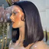 Bone Straight Bob HD Lace Wigs Human Hair Brazilian Preplucked 250 Density Transparent Lace Frontal Wig for Women