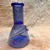 Rosa Gänseblümchen-Glasbecher-Bongs, dicke Downstem-Perc-Wasserpfeife, blaue himmlische Stern-Mini-Dab-Rig-Raucher-Wasserpfeifen-Bubbler