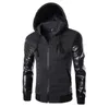 Printemps automne Sport veste hommes à capuche course veste et manteau en cuir PU manches mince manteau d'extérieur hommes fermeture éclair Sportswear5069051