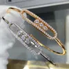 Bracciale rigido di design per donna con diamanti Placcato in oro 18 carati T0P qualità stile classico di lusso Non sbiadisce, regalo per la fidanzata 015