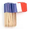 Accessoires 500 pièces Pack France cure-dents drapeaux papier nourriture pics gâteau cure-dents Cupcake Toppers fruits Cocktail bâtons décoration cure-dents