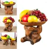 Plateau à fruits en bois massif, assiettes au détail, assiette supérieure en éléphant sculpté à la main, asie du sud-est, décoration créative de la maison, bol de Table basse