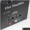 Fogmaskinbubblemaskin 3 Heads Fire Hine Triple Flame Thrower DMX Control Spray for Wedding Party Stage Disco Effects Jet Projec Dhjfi