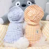 Vestuário para cães xadrez urso pet colete roupas de verão teddy camisola do que yorkshire fino pulôver filhote de cachorro enviar chapéu