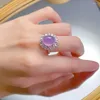 Cluster Rings Wong Rain 925 Sterling Silver 10 12 MM Oval Jade High Carbon Diamond Gemstone Elegant Women Ring Fine SMEEXCHRY GRUNDGÅNGAR