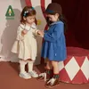 Amila bebê menina vestido outono bonito duas cores veludo aline vestidos roupas infantis moda 240311