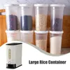 Flaskor 24L spannmål Dispenser Rice Grain Storage Box Förseglad burk Fuktsäker stor mathinkbehållare