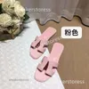 Summer Sandal Slipper Pattern Oranh 2024 Oran High Edition Sheep Flat Bottom Palm Designer Women Slip Slippers Sandals Beach Shoes 8DWC