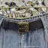 Jeans pour femmes de 24 ans, nouveau design de niche printemps/été avec broderie contrastée et ceinture élégante, T434