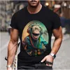 Homens camisetas Hip Hop Macaco Orangotango Impresso T-shirt 3D Crew Neck Camisa Verão Mens Curto Slve Strt Moda Casual Top Solto Roupas Y240314