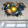 Klistermärken 3D Cosmic Galaxy and the Underwater World Wallpaper Självhäftande affisch PVC Mural Art Wall Stickers för barnrum Dekoration