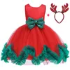 Sukienki dla dziewczynek 3-10 lat sukienki dla dziewcząt nadruk Bożego Narodzenia księżniczka urodzinowy prezent festiwalowy kostium dla dzieci