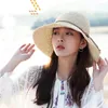 Wide Brim Hats Doit Simple Women Straw Summer Sun For Lady Folding Bow Beach Adults Female Sunscreen Cap