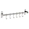 Rotaie 1Pc Portaoggetti da cucina in acciaio inossidabile Rack a parete Pan Pot Rack Utensili da cucina Gancio Organizzatore Ganci portaoggetti per la casa