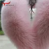 Real winter new pink fox scarf coat jacket shawl women female furry fur collar Y201007275x