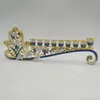 Candelabro Hanukkah Menorah smaltato blu a 9 rami ornamento portacandele 240301