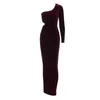 Wind Women's Winter New Fashion Sexy Side Hollow Slim One Shoulder Dress