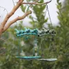 Baths Retro Hanging Iron Bird Feeder Bath With Leaves Branch Design In Antique Blue Green Colors Home Garden Decor Animal Figurines