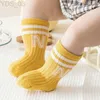 Chaussettes pour enfants 3 paires enfants tricot en coton doux chaussettes de lettres enfants