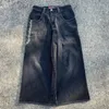 Jeans pour hommes JNCO Chaîne Broderie Y2K Vintage Hommes Mode Lavé Casual Large Jambe Denim Pantalon Hip Hop Punk Baggy Pantalon Streetwear
