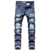 Designer jeans for men women pants Hiking Pant Ripped Hip hop High Street Brand Pantalones Vaqueros Para Hombre Motorcycle Embroidery Close fitting Slim Pencil