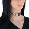 Ring O Choker Necklace Vintage Rock Collar Punk Gothic Style Chain Leather Choker Necklace Cosplay Fashion Jewelry