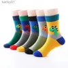 Детские носки, новые 5 пар детских носков, весенне-осенние хлопковые носки с рисунком динозавра для мальчиков, носки для девочек 3-15 лет yq240314