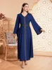 Vêtements ethniques 2024 Robes de fête de l'Aïd pour femmes Ramadan Abaya Robe de soirée musulmane Dubaï Kaftan Marocain Robe islamique arabe Jalabiya