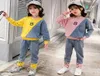 Ensemble de vêtements de mode pour enfants filles coton col rond jean sweats pantalons adolescents Patchwork Denim survêtements costumes de printemps 12Y4235397