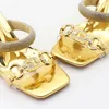 Chinelos verão prata ouro slides mulheres 8cm salto alto mules cristal glitter strass estranho bloco quadrado sapatos de luxo