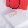 Fashion OL Designer Diamond Letter V Stud Earrings Luxury Brand Women Gold Silver Plated Crystal Rhinestone Wedding Party Jewelry