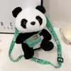 Borsa da donna custodia per cellulare con cerniera Panda mini giocattolo morbido peluche spalla ragazze inverno caldo