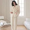 Women's Sleepwear Flannel Pajamas Set Fall And Winter Soft Warm Thickened Elegant Fashion Senior Sense Of Homewear