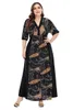 Ethnic Clothing Stylish Bohemian Maxi Dress For Plus Size Women Quality Female Sexy V-neck Long Skirt Muslim Kaftan Islamic Abaya Dresses