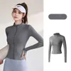 LU-01 спортивное пальто для йоги, женская куртка с длинными рукавами, плотная быстросохнущая спортивная одежда, одежда для бега, фитнеса и тренировок, топ