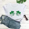 Kadın Tişörtleri İskelet St Patrick Günü Gömlek Varış Pamuk Kadın Tshirt Unisex Komik Yaz Günlük Kısa Kollu Top Lucky