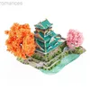 3D Puzzles 3D Metal Puzzle Japão Osaka Castle Modelo Laser Corte Jigsaw Puzzle Brinquedos Modelo de Construção para Crianças Adulto Presente Decoração de Casa 240314