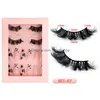 False Eyelashes Thick Eyelash Extension Finished Press On Nails Set 8D Reusable Fluffy Fl Strip Eyelashes Nail Beauty Lash Combination Dhhwz