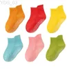 Kindersokken Ladka 6 paren/set Kinderen Meisje Jongen Vloersokken Effen Sport Kinder Antislip Bootsokken Voor Jongens Meisjes Herfst Lente 0-7Years YQ240314