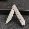 Top Quality A5023 Flipper Knife N690 Satin Blade CNC Anodizing Aviation Aluminum Handle Ball Bearing Outdoor Camping Hiking Fishing EDC Pocket Knives