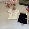Klasyki Koszulki dla dzieci garnitury krótkie rękawowe torby dla niemowląt Rozmiar 100-160 cm chłopcy dwuczęściowy zestaw dinozaurów dziewczynki T-koszulka i szorty 24MAR