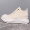 Casual schoenen Amerikaans High Street Design Rmk Owews koe leer heren dames beige platform sneakers unisex veterschoenen