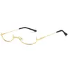 Lunettes de soleil Cadres Lunettes à demi-monture Cosplay bidimensionnel sans miroir Lunettes décoratives Or / Argent / Accessoires en verre noir pour femmes hommes