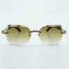 Fashionable new product blue bouquet diamond and cut sunglasses 8300817 with natural blue wood leg size 60-18-135 mm