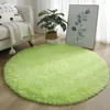 Tapis Tapis de tapis rond doux pour chambres à coucher Salon Tente d'étude Solide Couleur Sol Voiture Épaisse Peluche Anti Slip Enfants