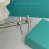 2024 Bijoux Designer Marque Stud S925 Argent Sterling Plaqué Amour Noeud Boucles D'oreilles Femmes Brillant Cristal Doux Belle Papillon Bowknot Boucles D'oreilles Anneaux D'oreille