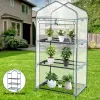 Estufas jardim estufa transparente à prova de intempéries planta crescer casa capa com rolo duplo zíper porta pequena geada à prova dwaterproof água