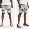 Herenjeans Heren Denim Shorts Gescheurd Zomer Distressed Straight Fit Gaten Knielengte Met Multi