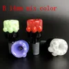 New Arrived Colorful 14mm bowl and 18mm glass bowl Male Joint Handle Beautiful Slide bowl piece smoking Accessories